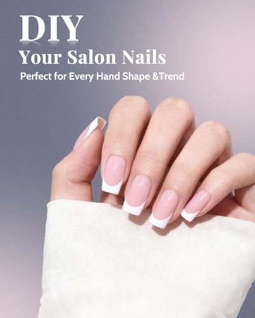 480 Pcs Extra Short Almond Nail Tips, Half Extra Short Almond Square Nails