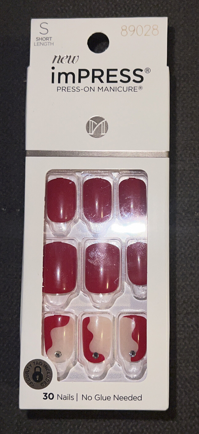 Kiss imPRESS Press-on Manicure Short 30 Red Nails “ADORE YOU”💅
