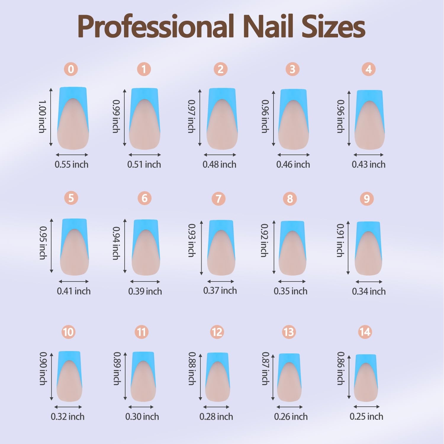 Misssix XBASICTIPS Blue French Tip Press On Nails, 150Pcs French Nail Tips Lo…