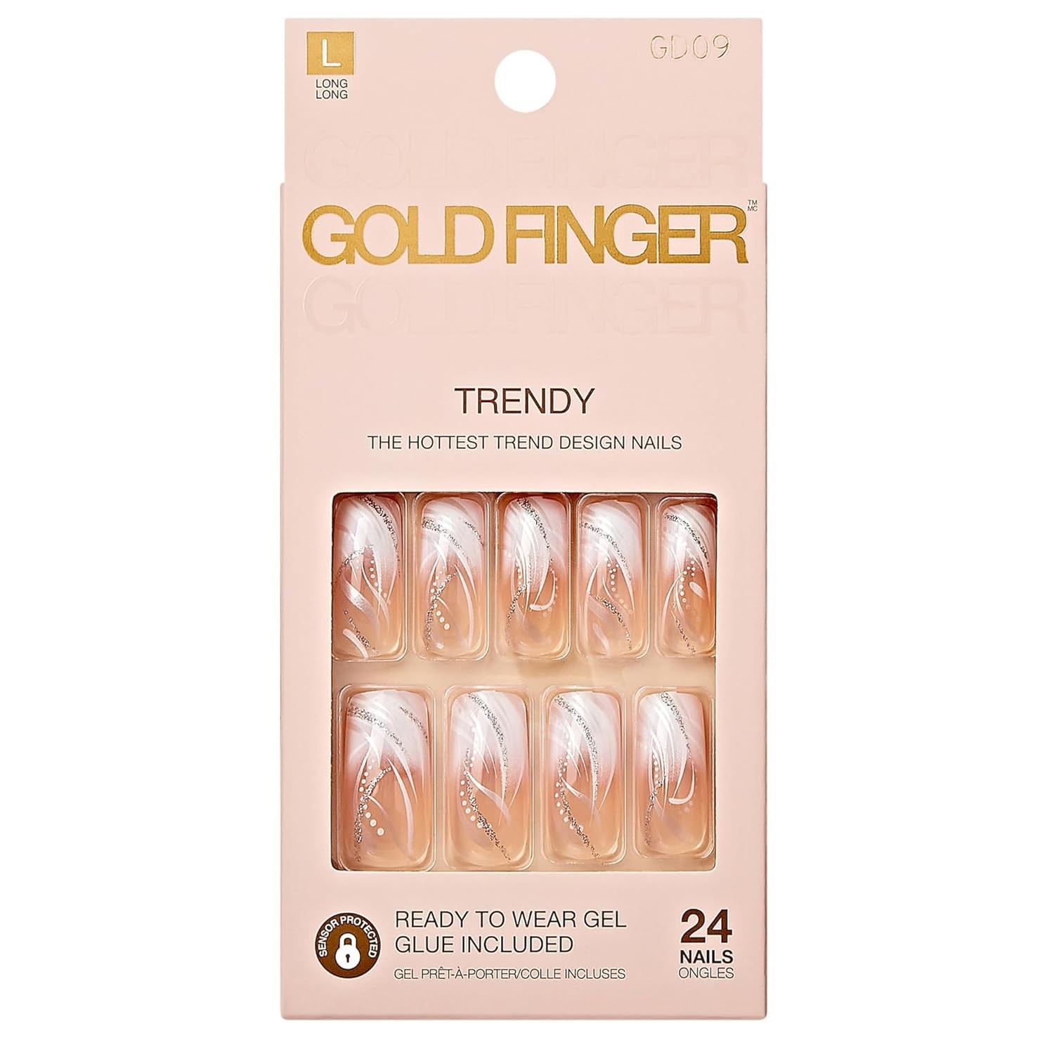 Salon-Quality Ready to Wear Press On Nails – White Gel, Easy Adhesive Included