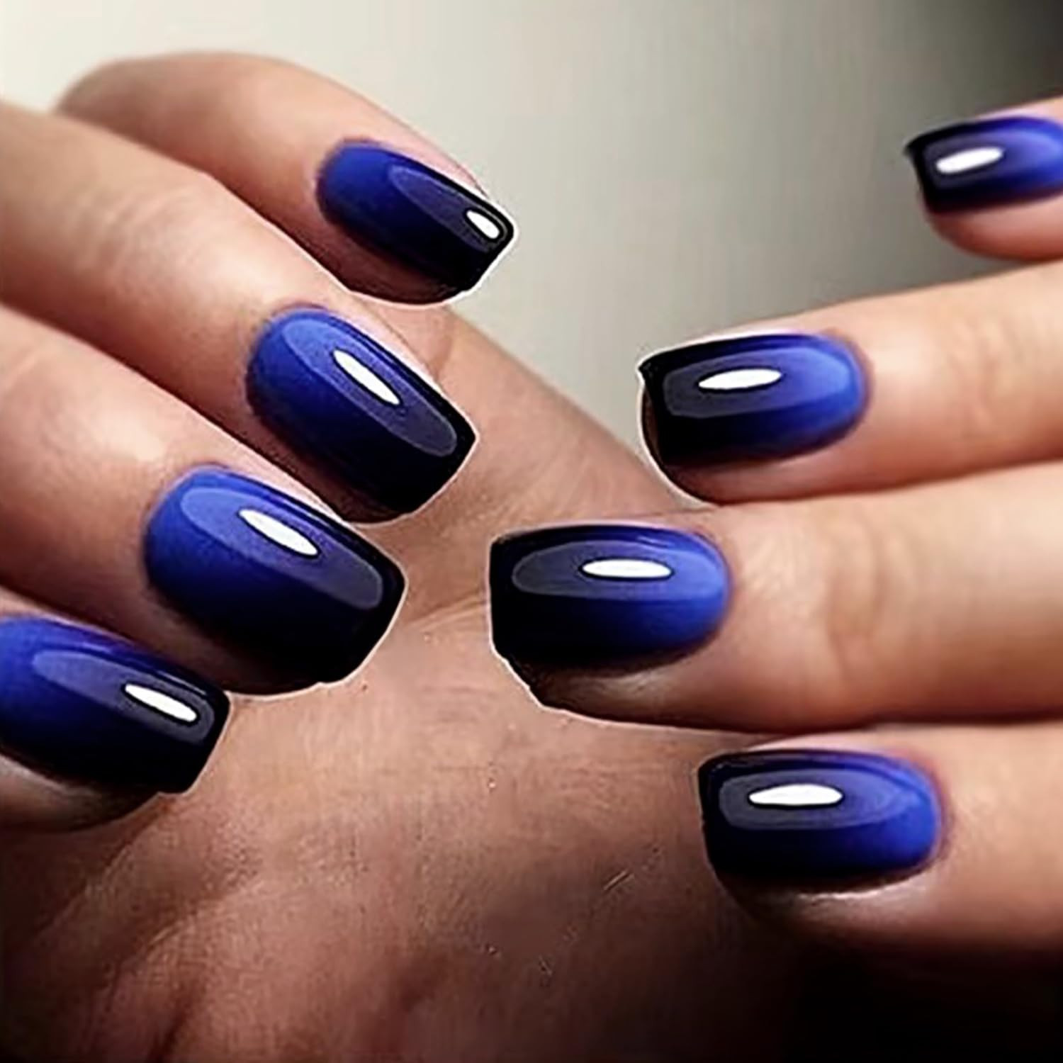 24Pcs Press on Nails Short Square Fake Nails Milk White Nails Press Ons Acrylic