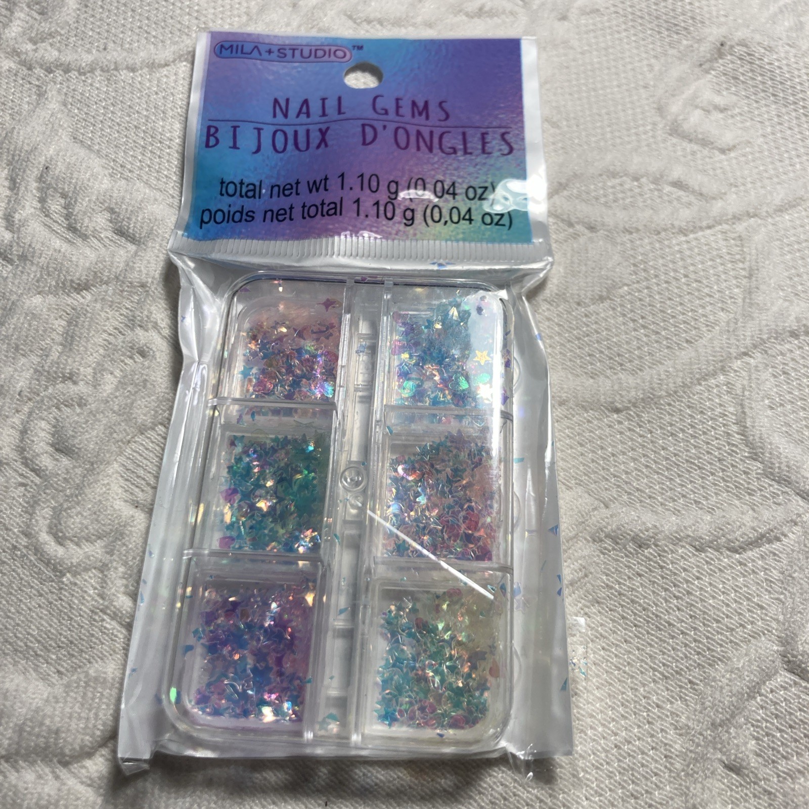 Nail Gems Stars Iridescent Colors Hearts Glue On Nail Art Decoration