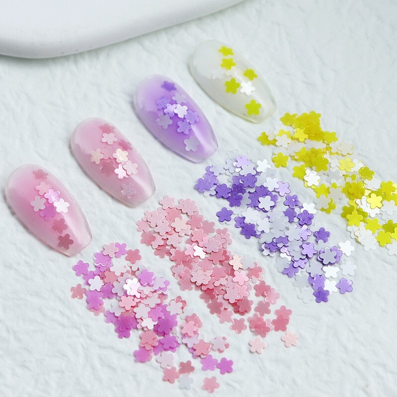 12 Grids Nail Sequins ~Glitter Flower Flakes Sparkly False Nail Art Tips Decor