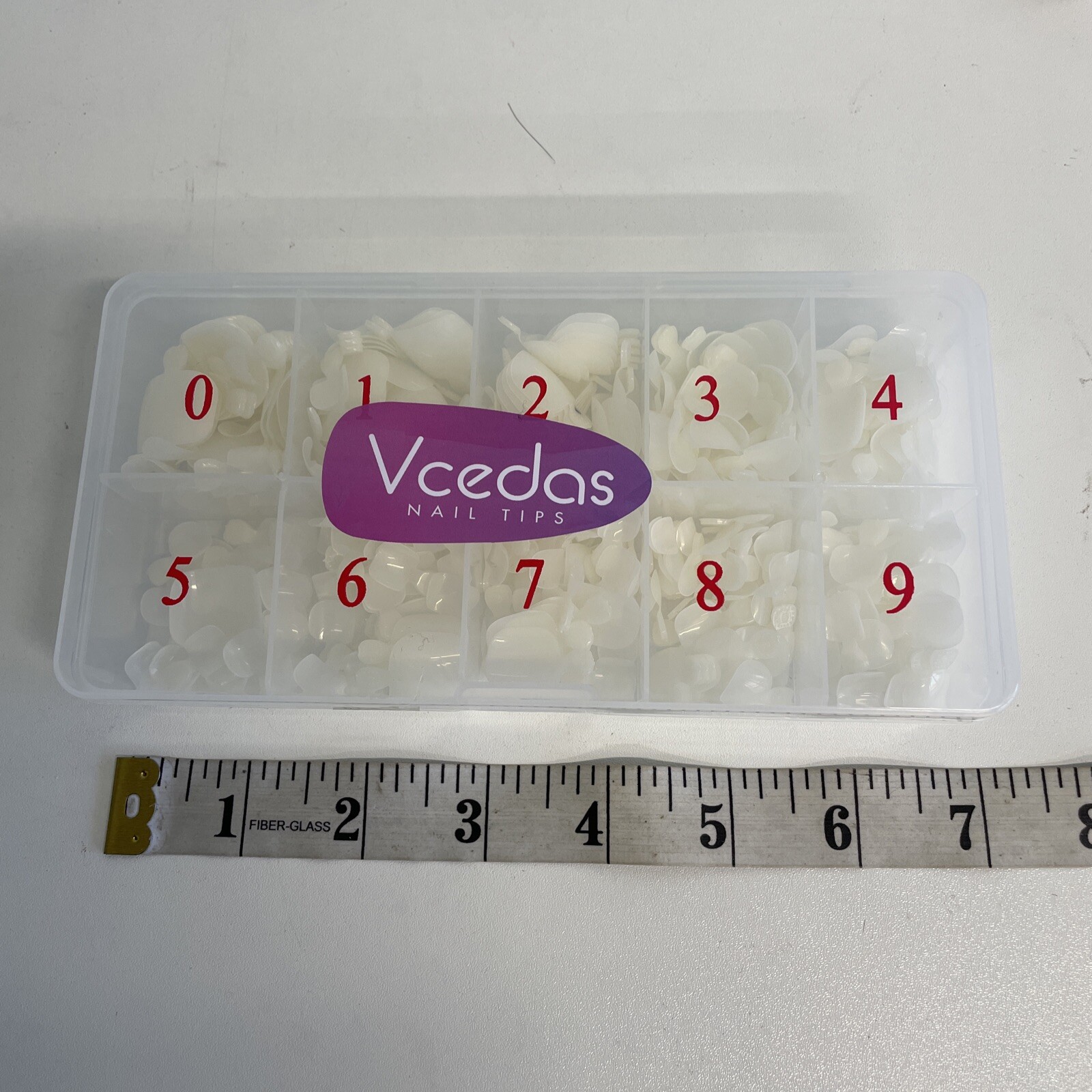 VCEDAS Nail Tips 10 Sizes with carrying case (Unknown count-mixed Up)