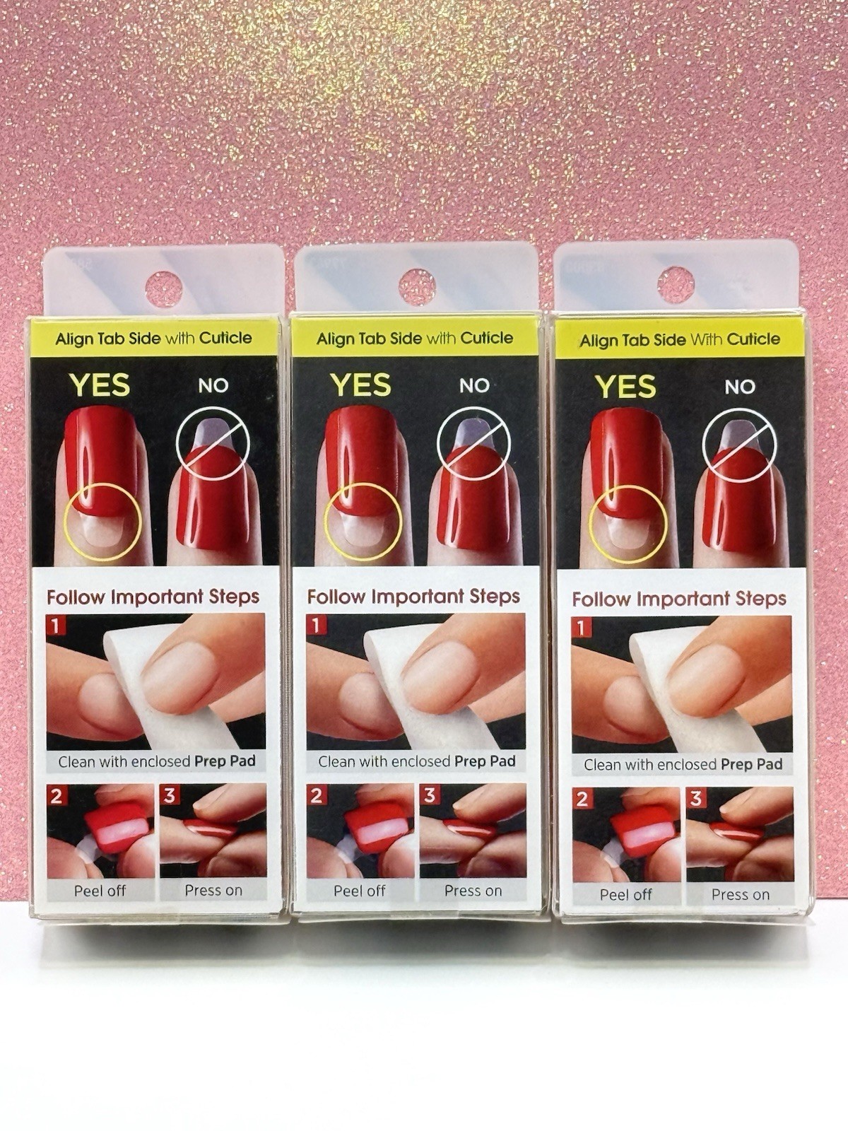 Kiss imPRESS No Glue Press-On Nails Manicure Short Squoval Nude Blush Lot Of 3