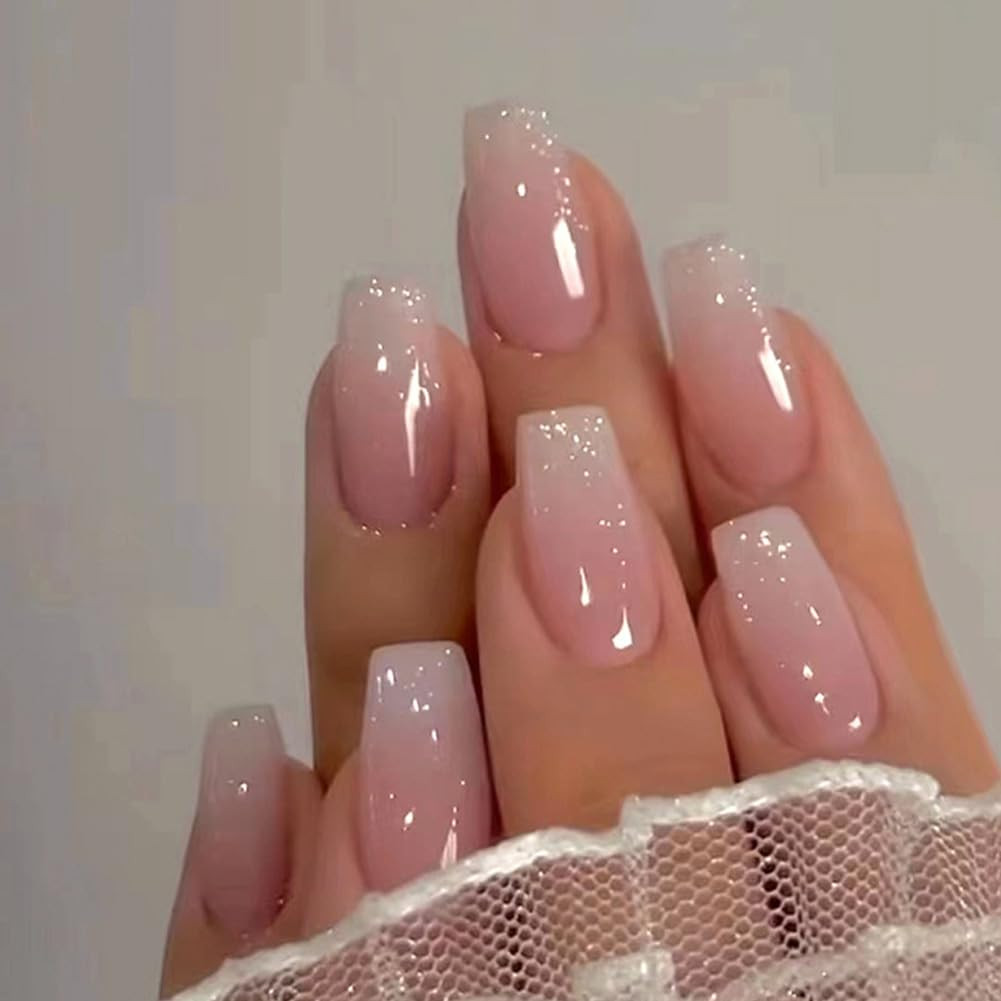 Long Press on Nails Square Fake 0.04 Fl Oz (Pack of 24), Pink Ombre-2