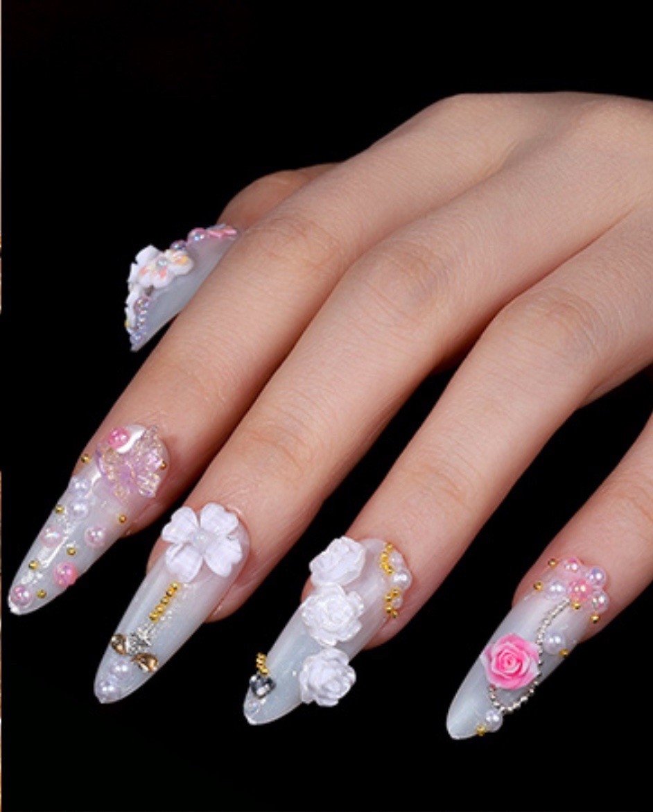 Nail Charms, Nail Rhinestones Kit with 8 Boxes of Nail Gems, 3D Charms for Nails