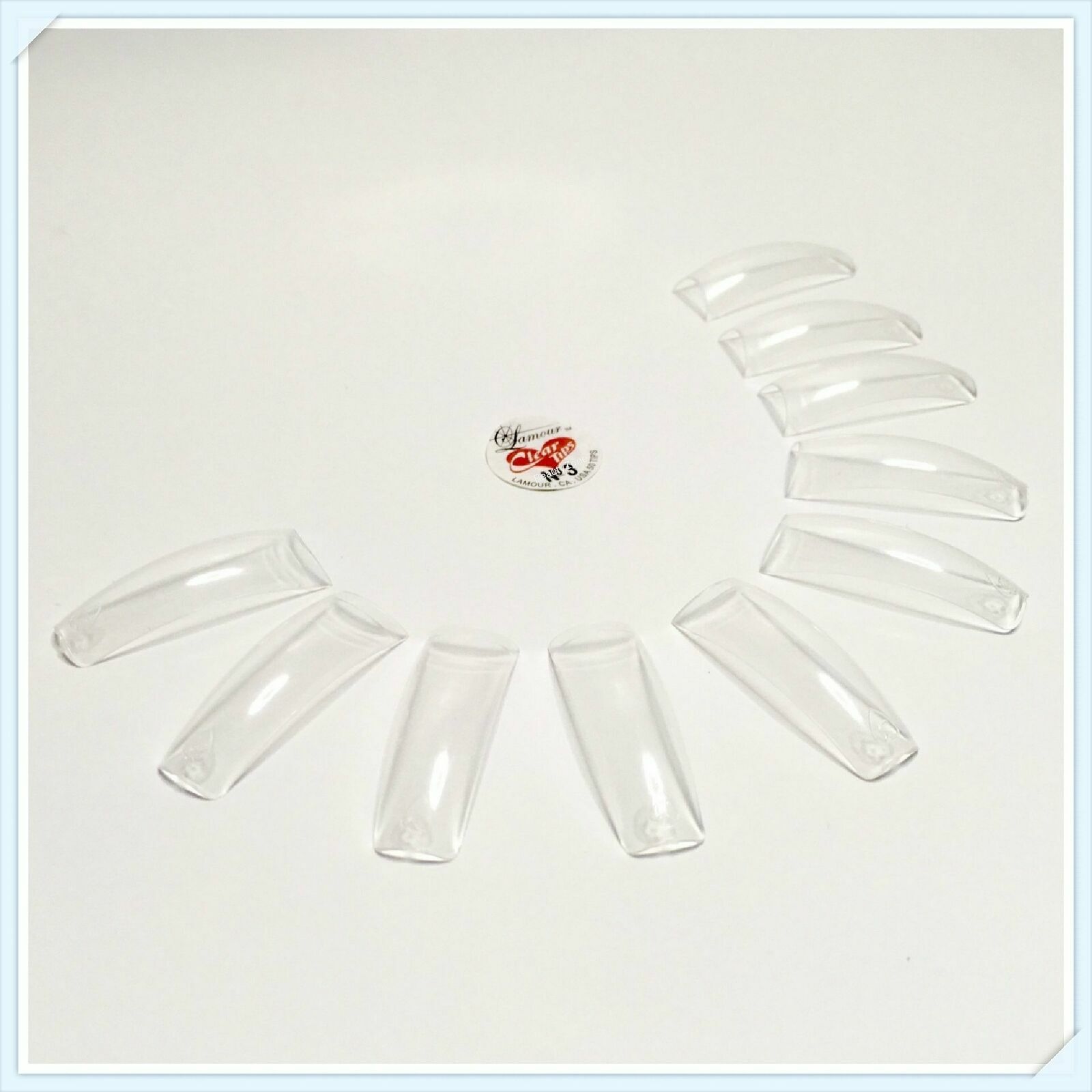 Lamour Crystal Clear Nail Tip Size 0-10 (50 pcs each size) + Tip Box