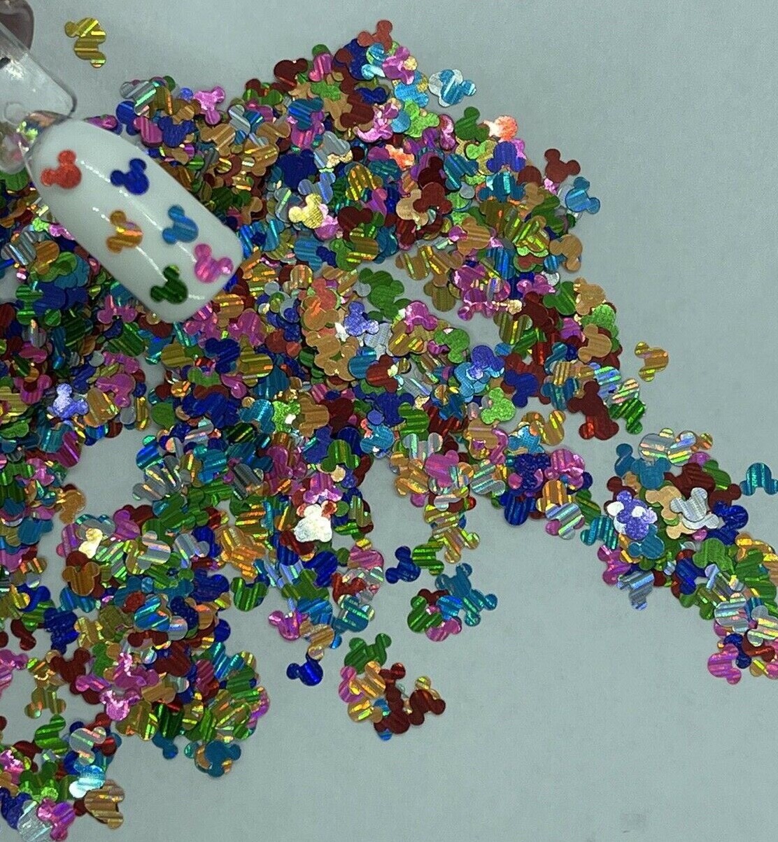 Striped Multicolor Mickey Mouse Nail Glitter| 1 TSP | Gel Nail Art & Acrylic