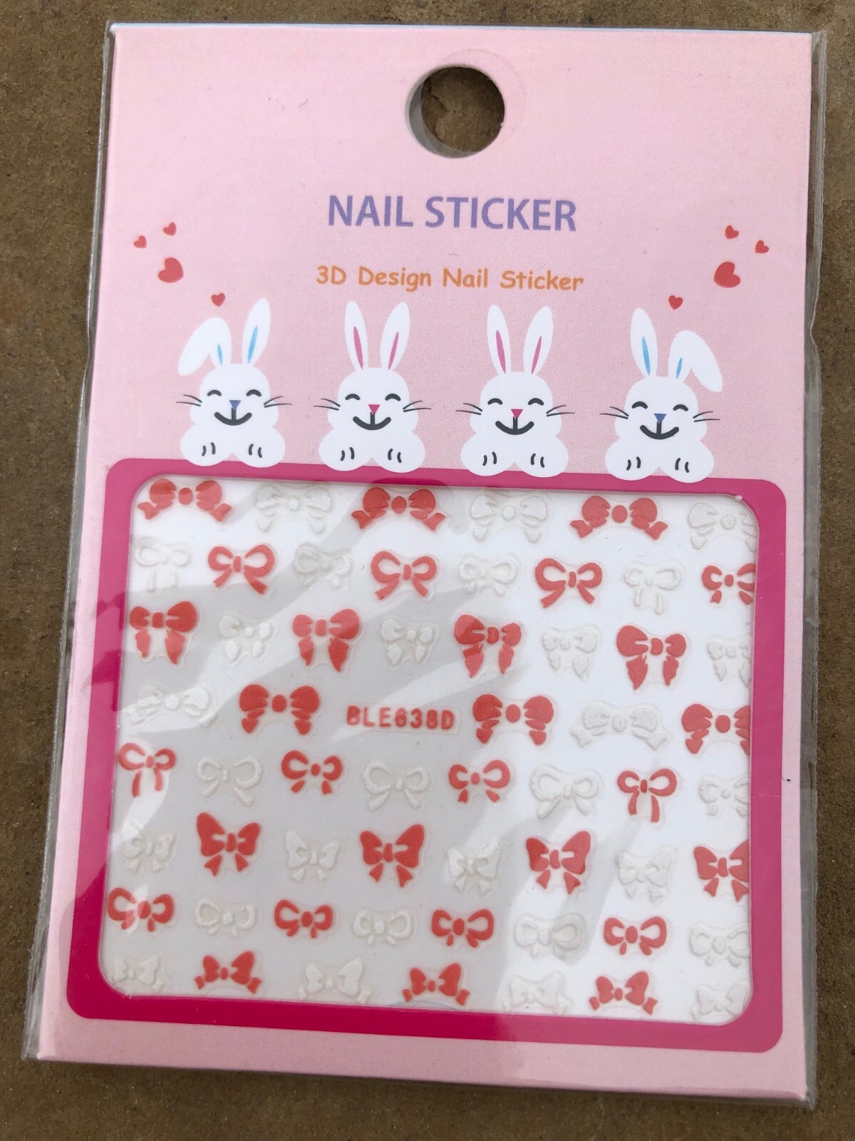 3D Nail Art Sticker Decal Butterfly Bowl Heart Acrylic Engraved Slider DIY NS49