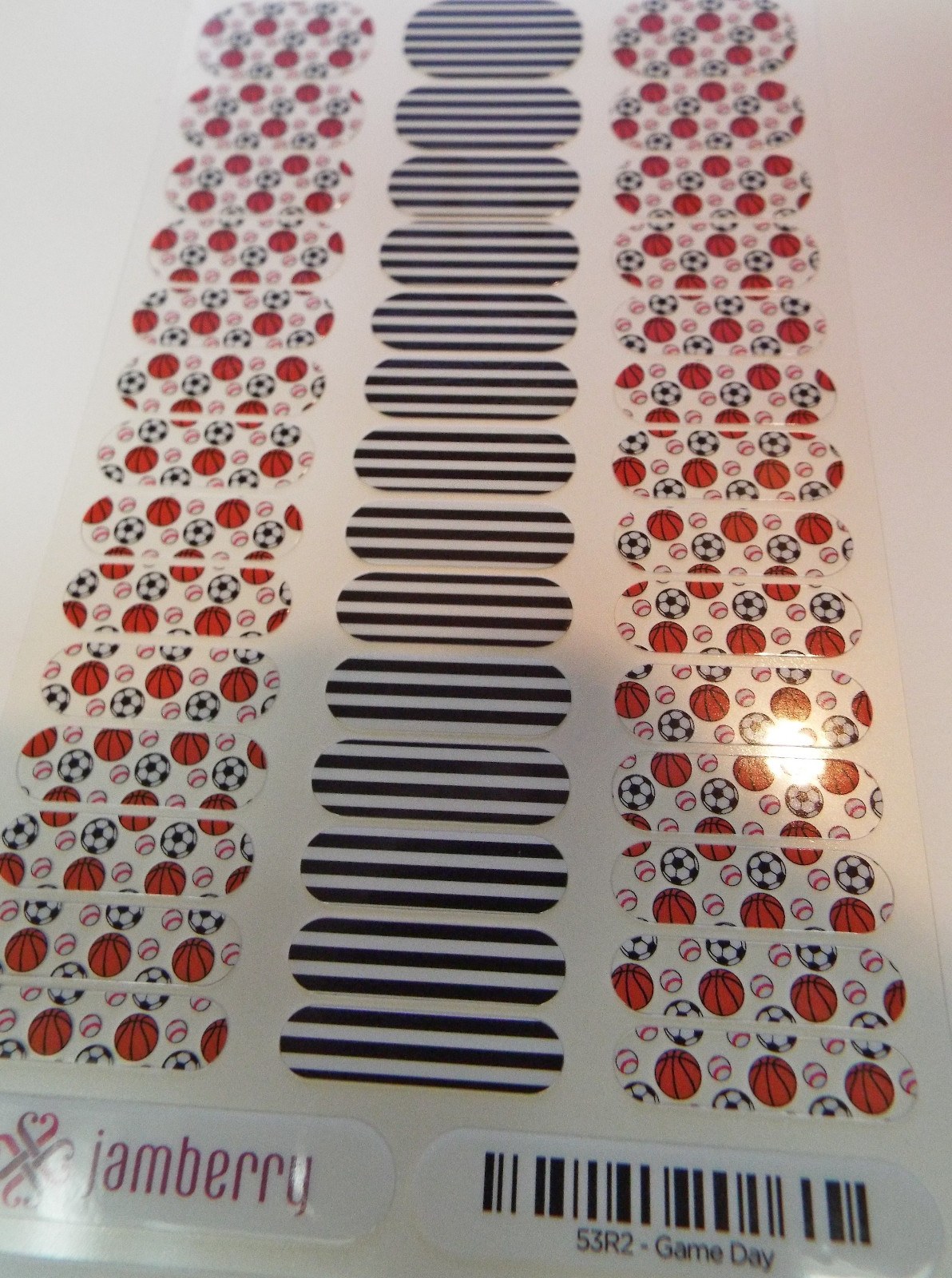 Jamberry Game Day Junior Nail Wrap Full Sheet 53R2