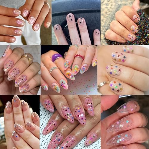 6 Sheets Star Nail Decals for Nail Art 3D Self-Adhesive Star Nail Stickers-2