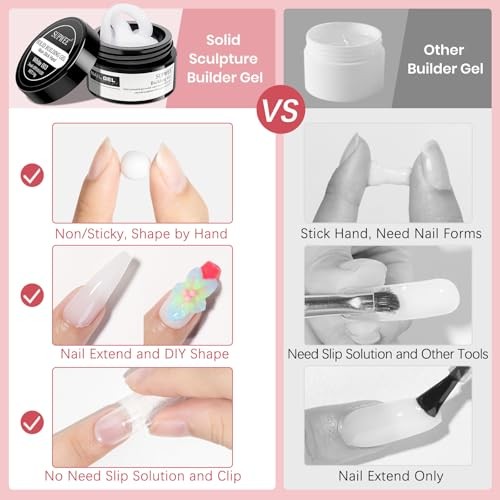 3D Nail Art Gel Clear and White Solid Builder Gel for Nails Non Clear&White
