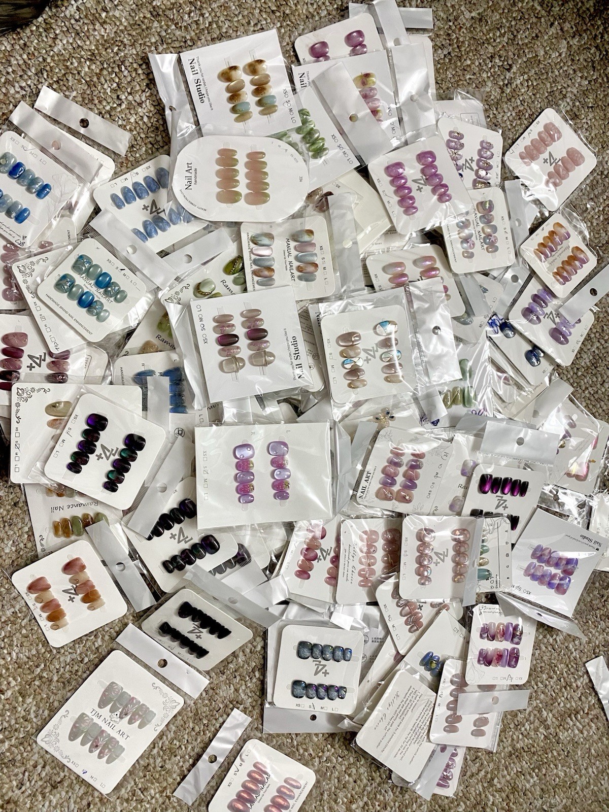 30 Pairs MYSTERY LOT Handmade Press On Gel Nails Premium Reusable Nails Size S