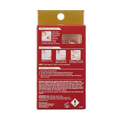 Gold Finger Gel Glam Design Nails (3 Pack)