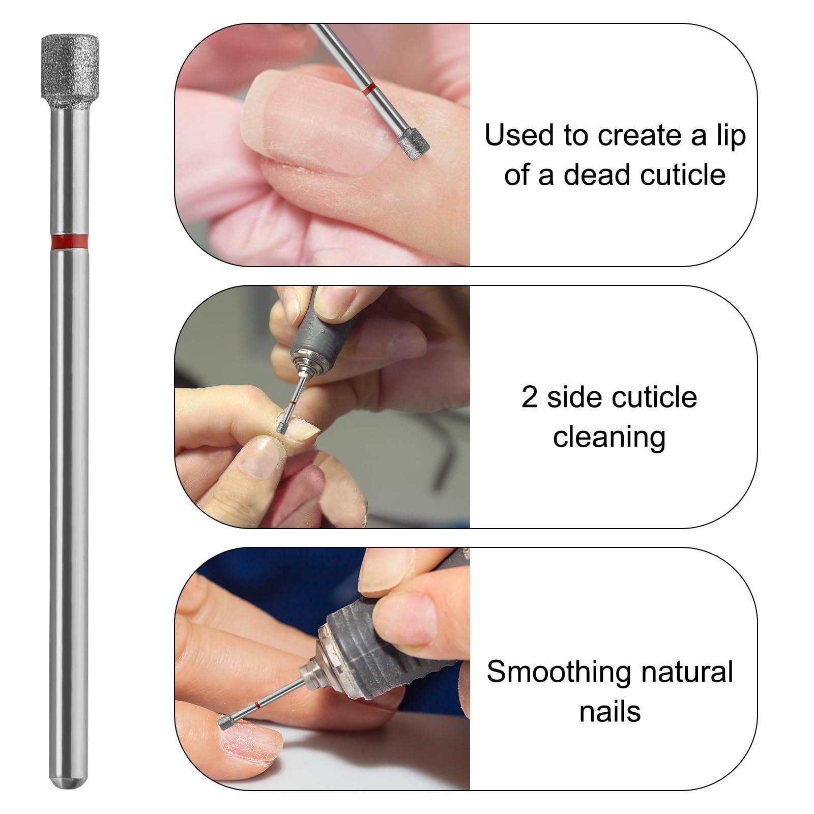 Cuticle Clean Nail Drill Bit 3/32”,Russian Manicure Drill Bits Professional …
