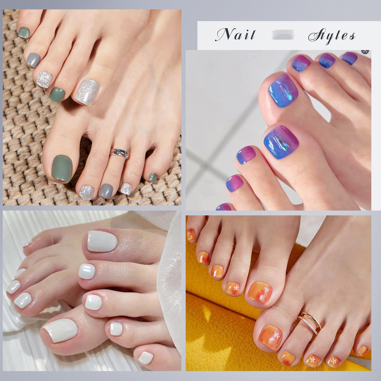 150Pcs Dual Toe Forms Poly Gel Nail Extensions Reusable Builder Toenail Molds