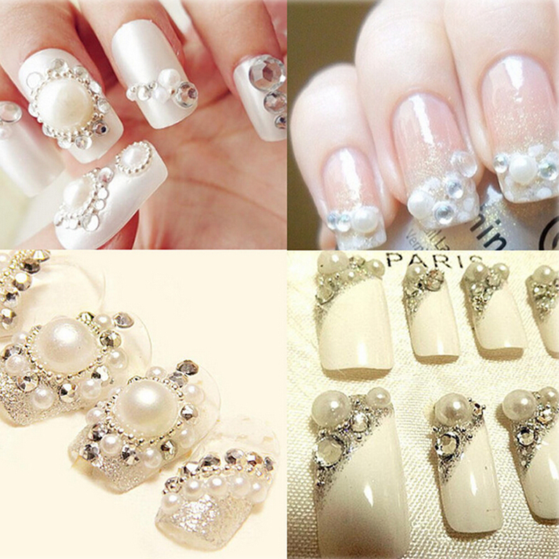 1440pcs Clear Glitter Nail Art Rhinestones Flatback Crystal Gem Nails Decoration
