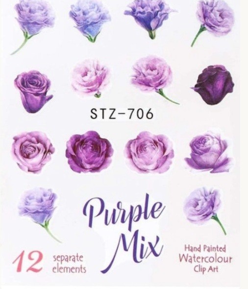 Flower, Floral Nail Art Water Decals DIY Nail (Group 5)
