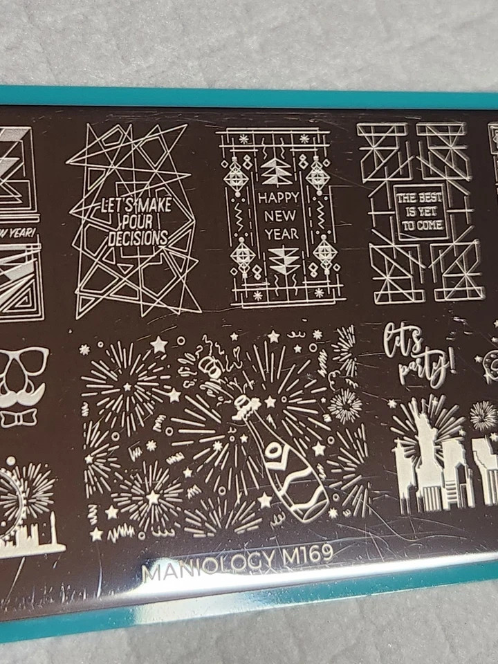 Maniology M169 Nail Stamping Plate – Pour Decisions NYE