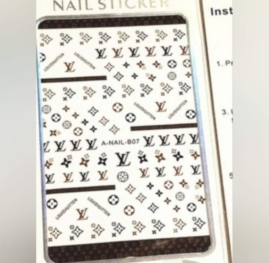 NWT NAIL ART DESIGN SELF-SEAL STICKERS TAN & BROWN N°25!