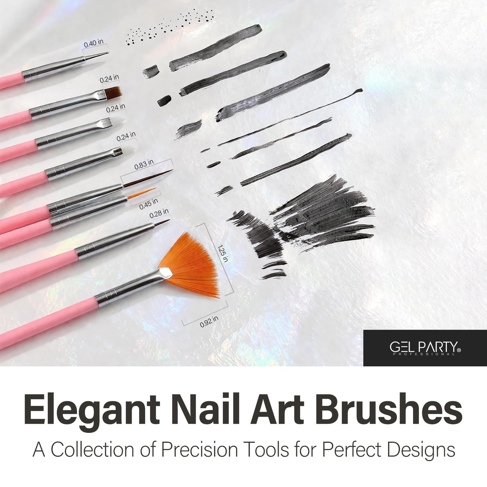38 Pcs Professional Nail Art Brush Kit – All-in-One Nail Design Tools Set wit…