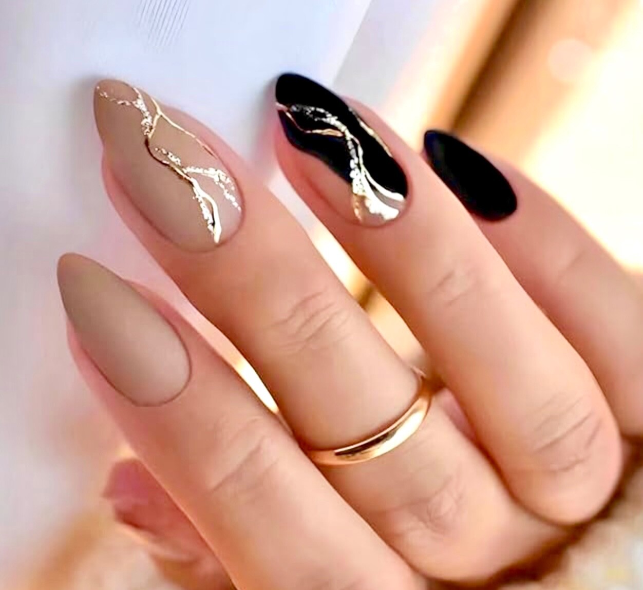 5 Acrylic Press On Nails Kits GLAMNETIC Orange GOLD Glitter BROWN French Tips +