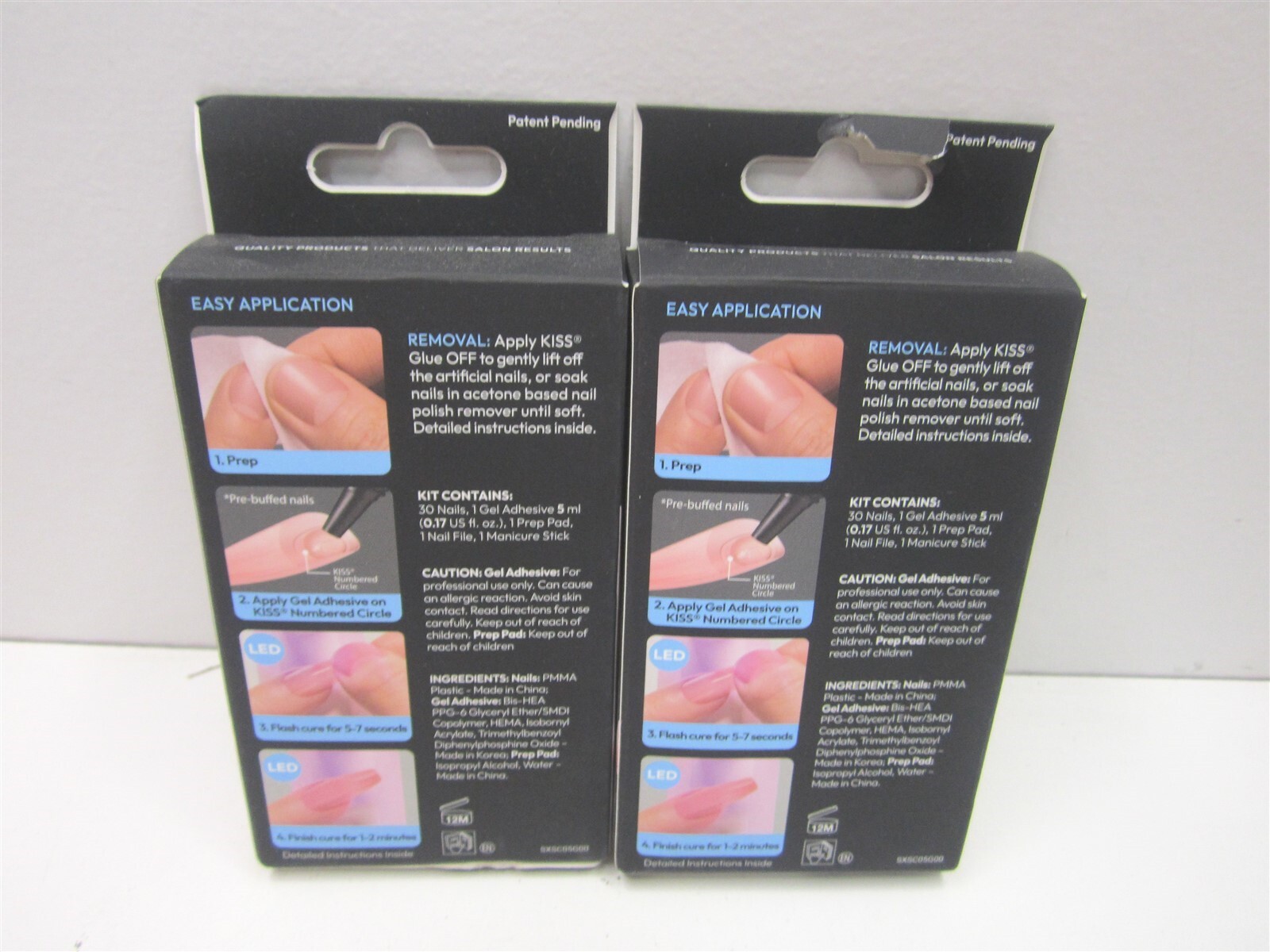 Kiss Salon X-Tend Satellite Light Silver Short Coffin Press On Nails 30ct -Qty 2