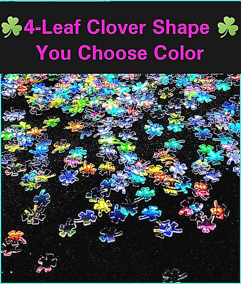 CLOVER / SHAMROCK Shape~U CHOOSE~Nail•Acrylic•Gel•Body Art•Face•Festival•Crafts