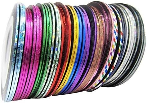 32Pcs Mixed Colors Nail Rolls Striping Tape Line DIY Nail Art Tips Decoration…