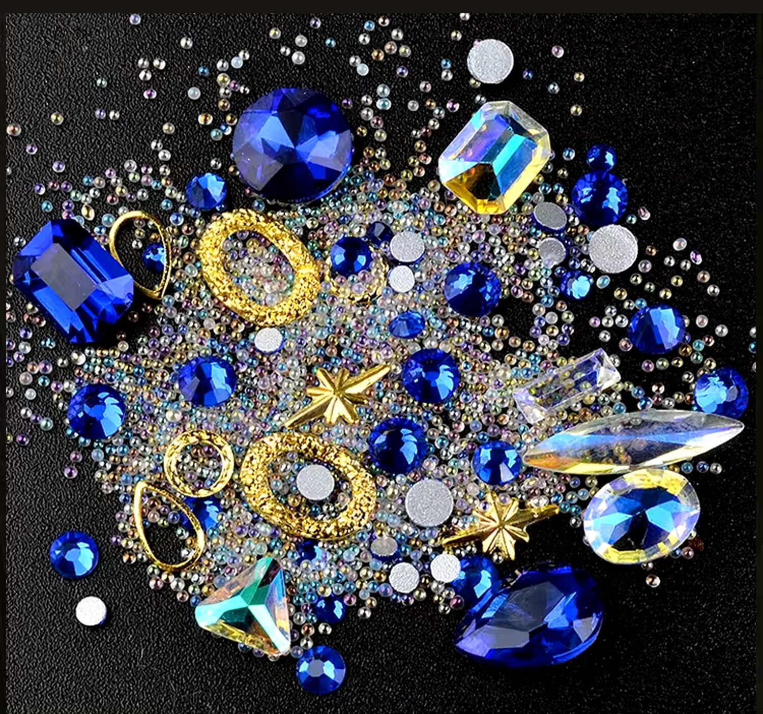 Assorted Nail Art Rhinestones Mix Gems Glitter Crystals 3D Tips Decoration DIY