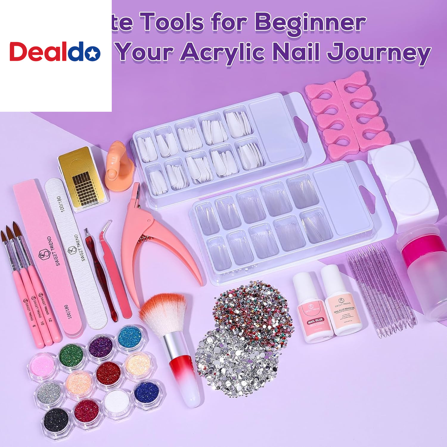 Beginners Nail Kit Acrylic Set: Professional Ultra-Fine Acrylic Powder Kit with