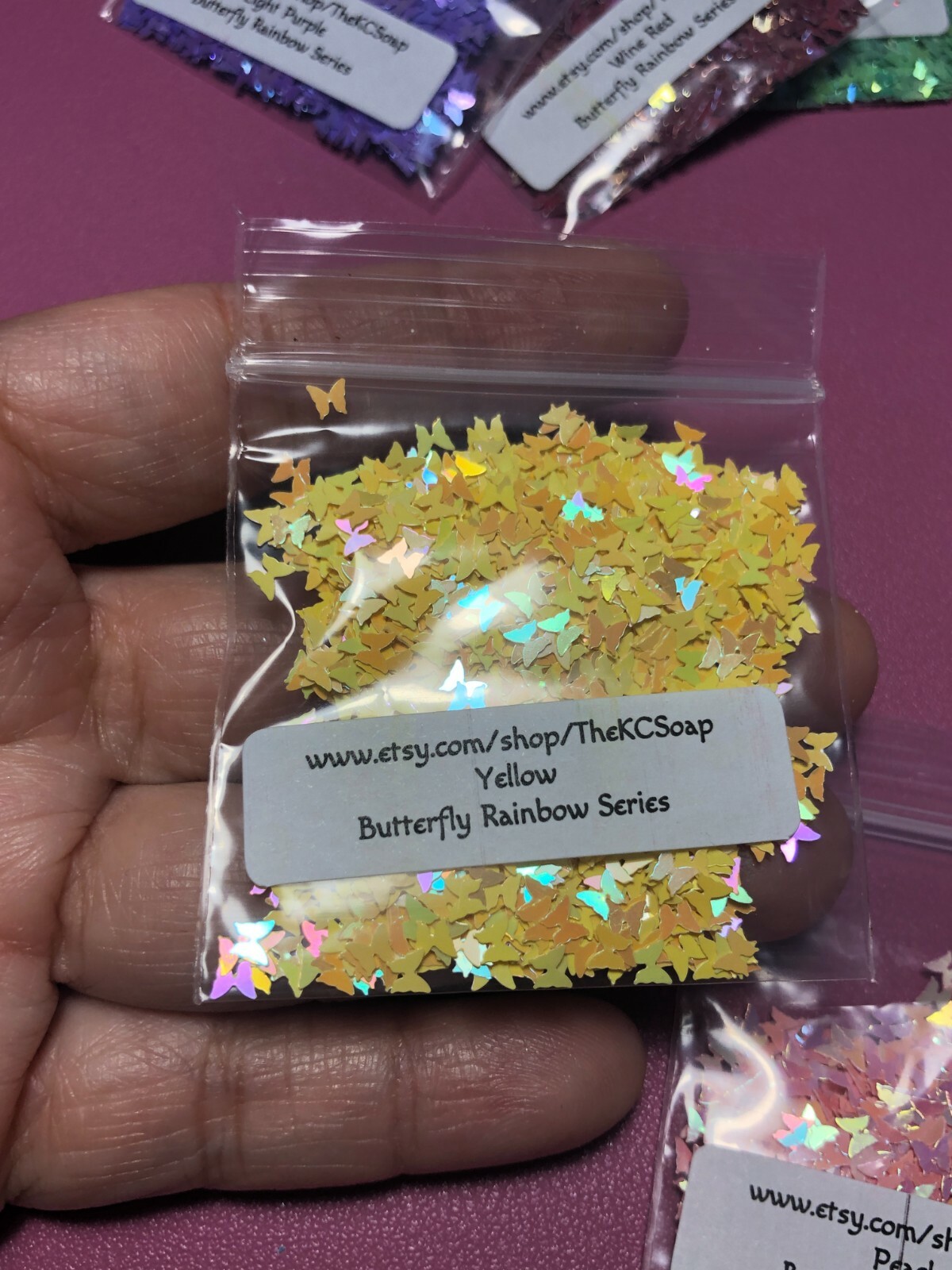 Solvent Resistant BUTTERFLY Shape Glitter Rainbow Series Nail Art Face Body USA
