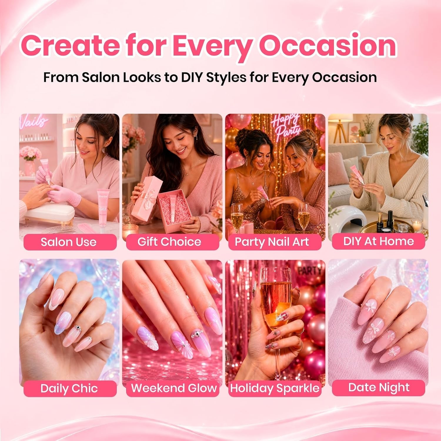 Beetles 15g HEMA-Free 3D Nail Gel for Stunning Nail Art with Rhinestones