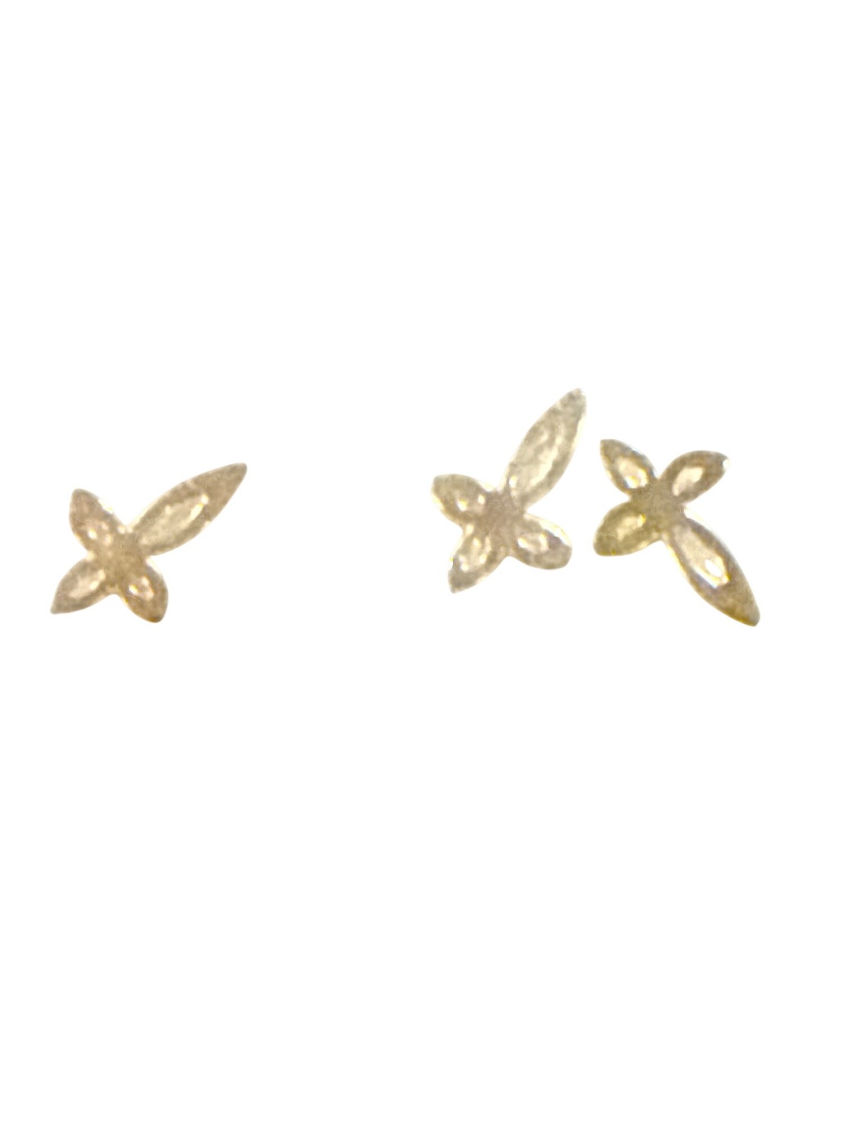 24k Gold Plated Nail Jewelry Charms Religious Cross 3-Pack Vintage 90s Reusable
