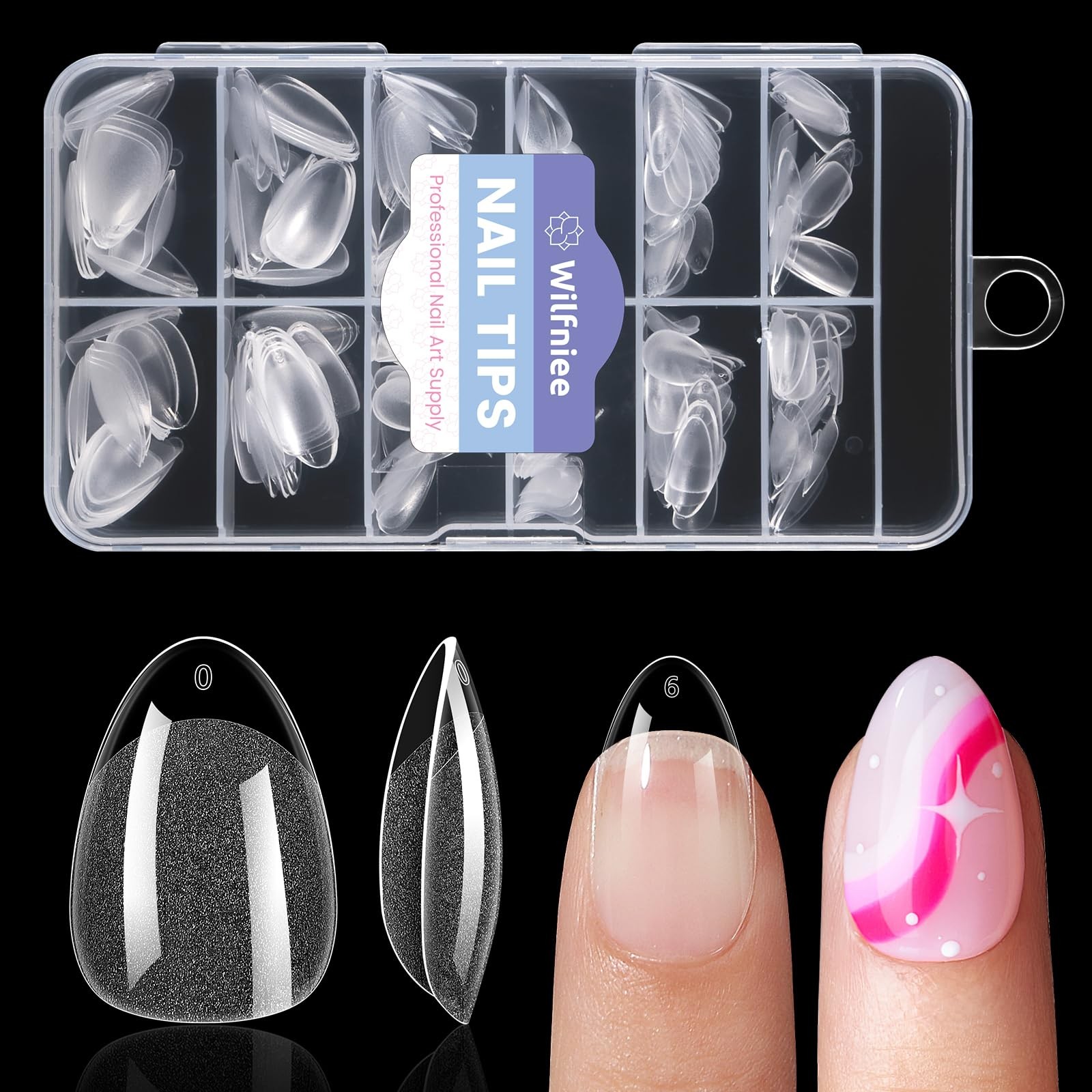Extra Short Almond Nail Tips: 240Pcs Small Almond Shape Soft Gel Fake Nail Tips