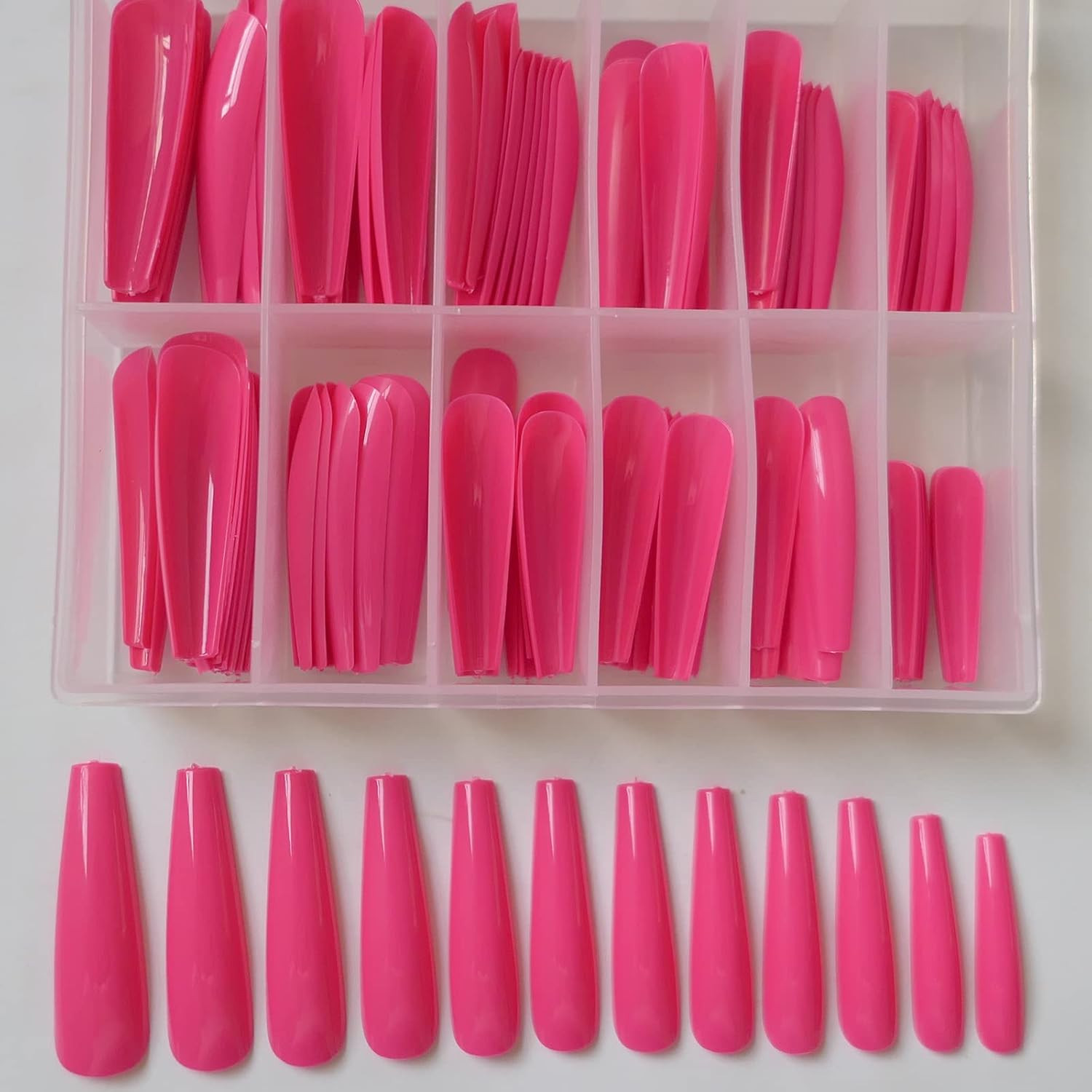 120Pc XL Coffin Press on Nails Extra Long Colored Ballerina False Nail Tips Full