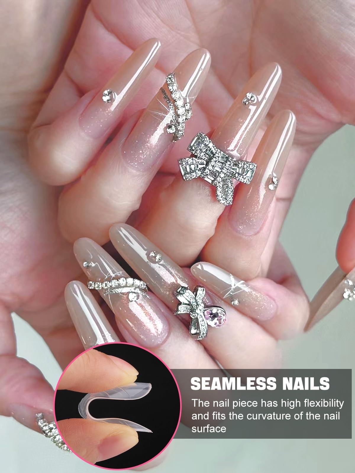 EBANKU 96PCS Clear Dual Nail Forms System Full Cover Nail Mold Tips Acrylic Nail