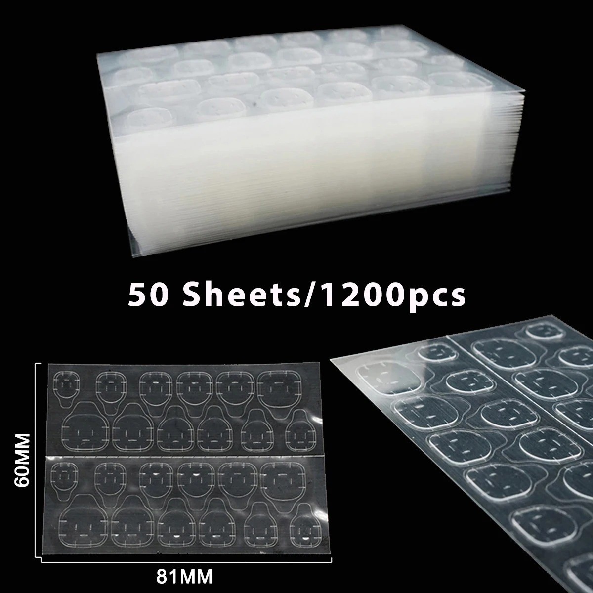 240PCS Adhesive Tabs Double-Sided Stickers for False Fake Nail Tip Glue Tape GB2