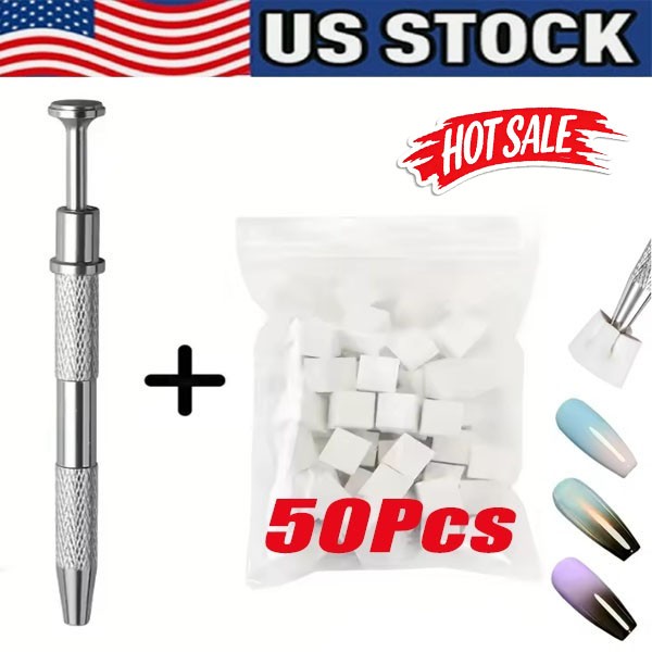 50Pcs Nail Art Soft Sponge With Versatile Portable Grabbing Pen