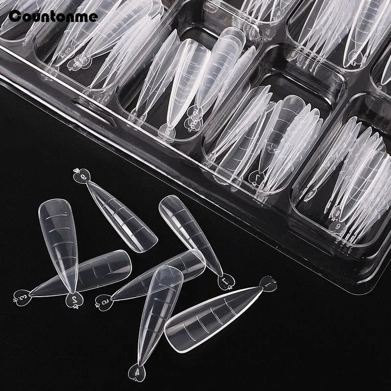 100X Quick Building Mold Tips Nail Dual Forms DIY Nail Art UV Builder Poly Gel