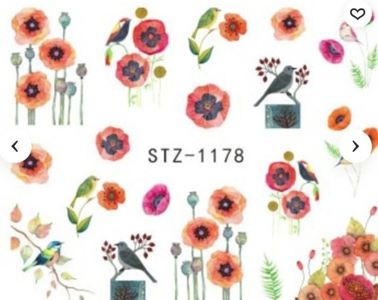 Flower, Floral Nail Art Water Decals DIY Nail (Group 5)