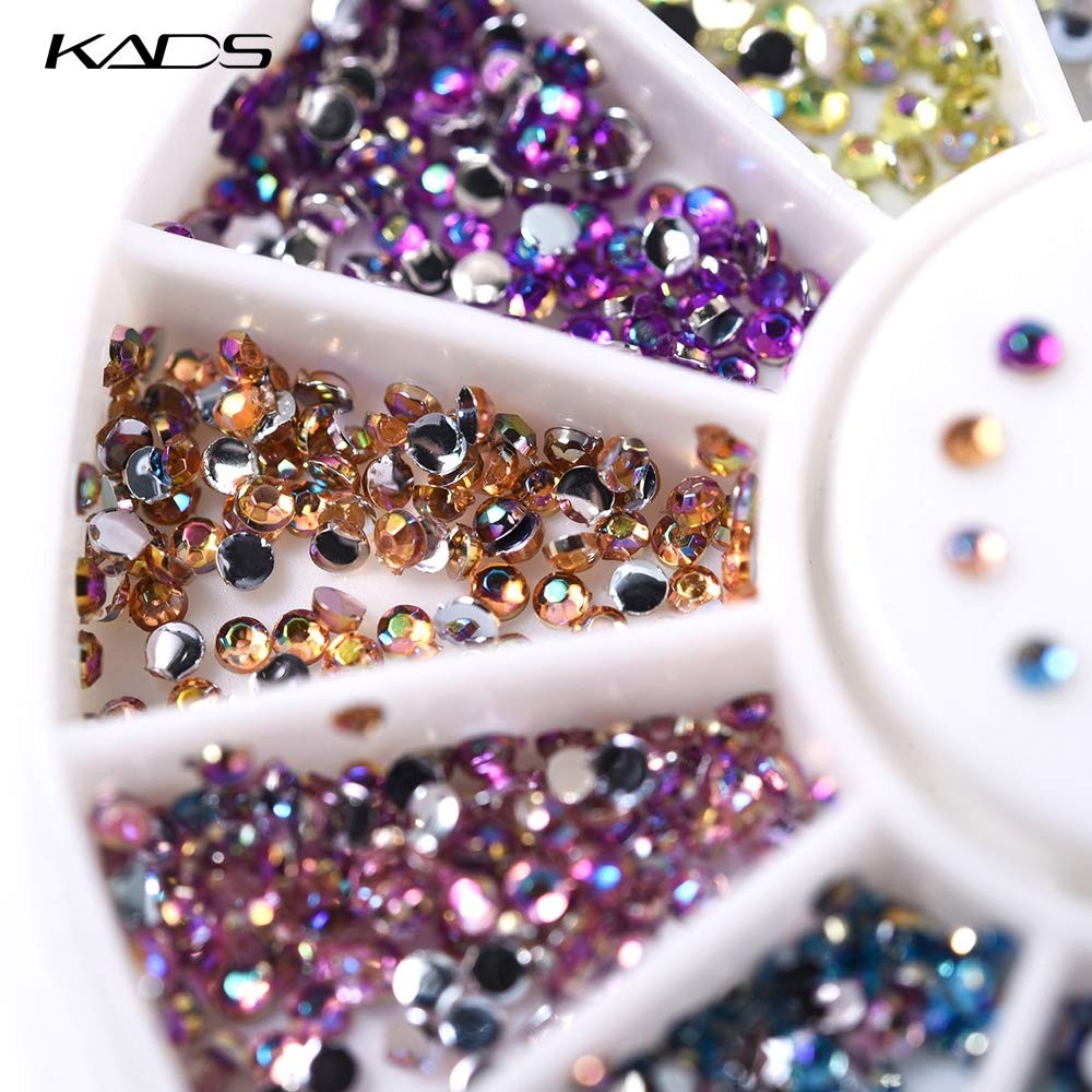 KADS12 Colors 600 Pcs Nail Art Decorations Valentine’s Day Crystal Glitters R…