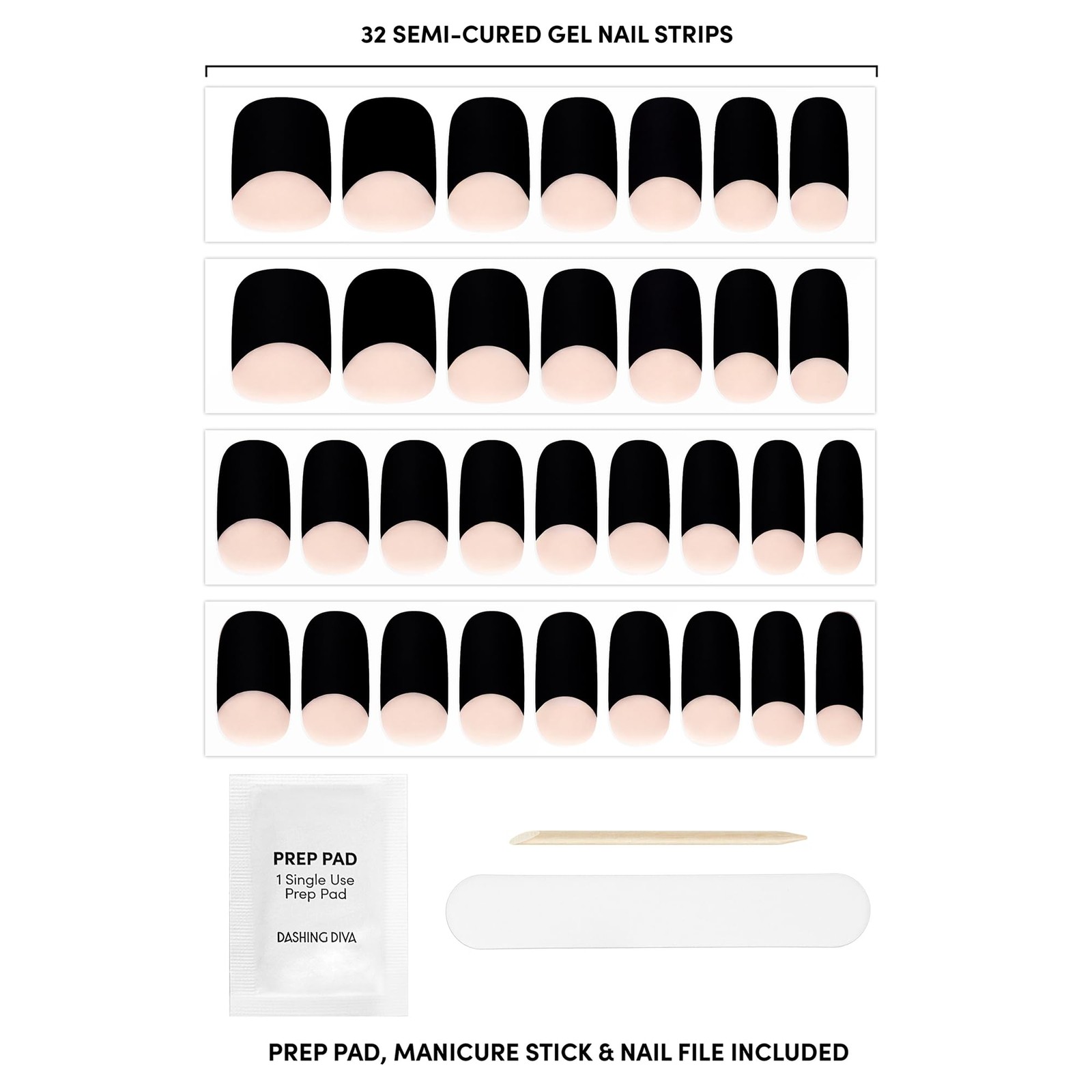Dashing Diva Glaze French Nail Strip Set – Suit and Tie Standard – Long Lasti…