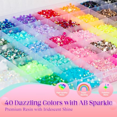Bedazzling Kit with 41000Pcs Rhinestones, Jelly Rhinestones for Bedazzling, 40