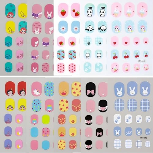 10 Sheets Colorful Kid Nail Stickers 3D Self-Adhesive Nail Art Colorful 1