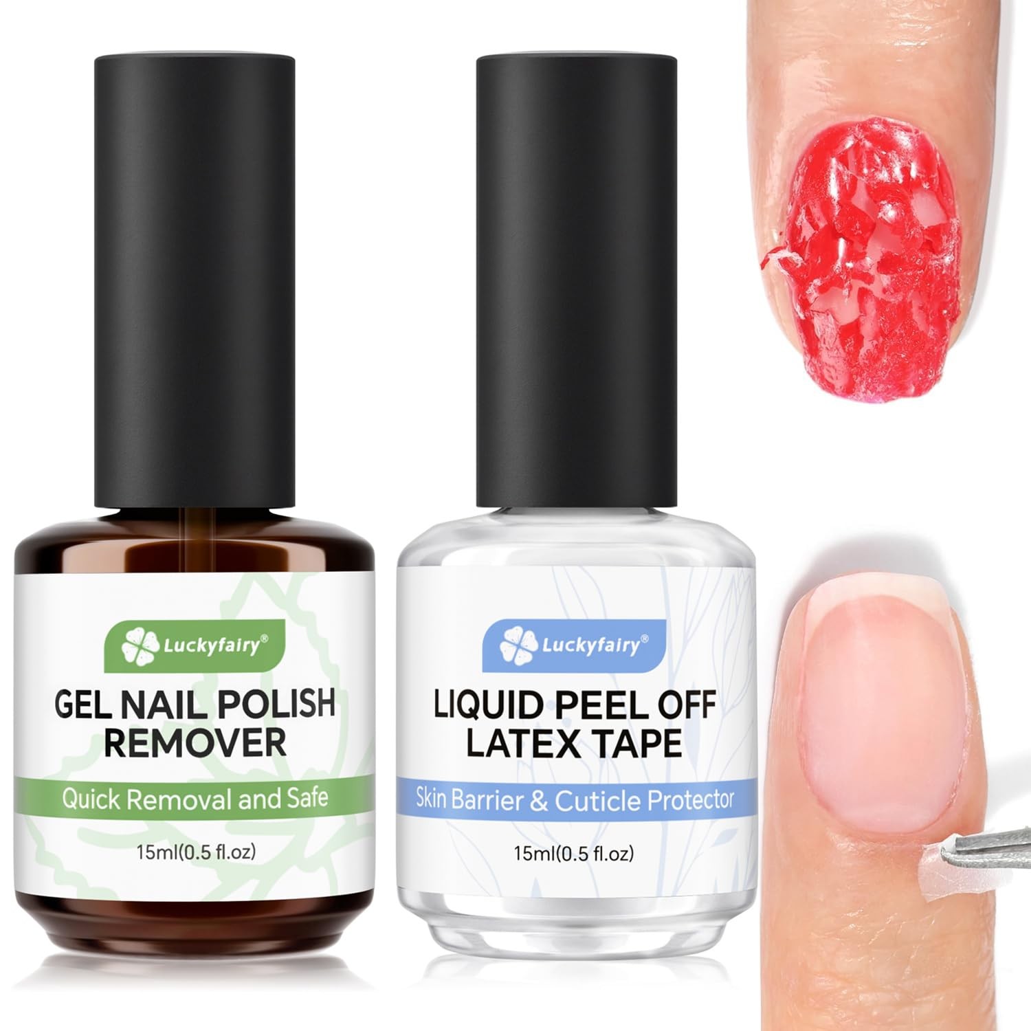 Luckyfairy Gel Nail Polish Remover: 15ml 0.5 Fl Oz (Pack of 2)