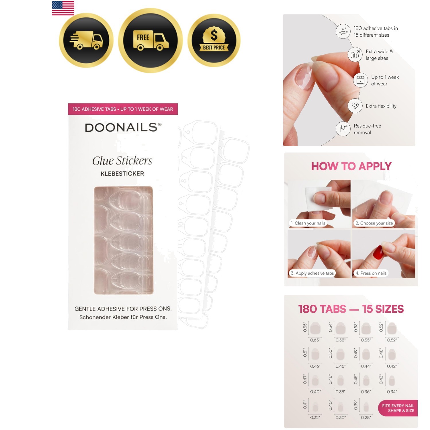Extra Strong Nail Tabs for Press On Nails – Waterproof, Ultra-Thin Adhesive N…