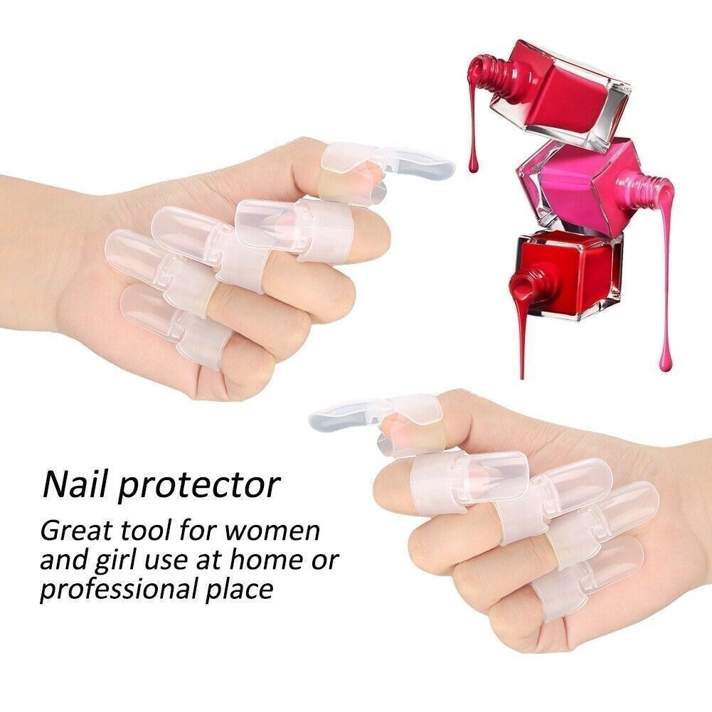 10Pcs/set Nail Polish Varnish Protector Holder Manicure Finger Nail Art Tips