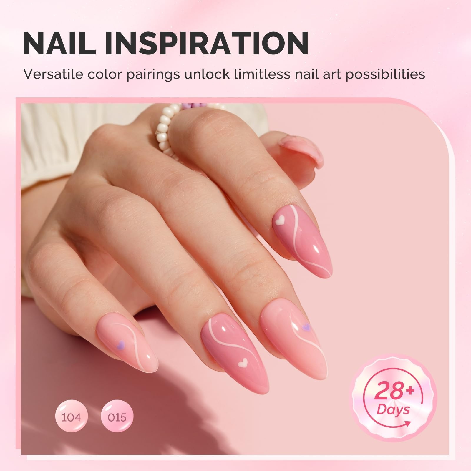 6PCS Builder Gel Nail Set – Thick Pink Base, Clear Rubber Gel, Soak Off UV, Rhin